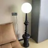 Lámpara de Pie Decorativa Estilo Columna Romana Retro Italiana para Sala de Estar Lámpara de Mesita de Noche para Dormitorio Lámpara de Pie con Forma de Ajedrez