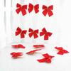 Ponto Vermelho Laço Pequeno 5cm Natal Flocado Dourado Laço Pacote de Acessórios para Árvore de Natal Prateado Laço