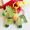 Pingente do Ano do Cavalo com Bom Significado, Chaveiro com Estilo Chinês, Pingente de Pônei Impresso Frente e Verso, Porta-Crachá de Acesso, Ornamento de Presente de Ano Novo