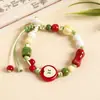 Pulseira de Cerâmica Jingdezhen Estilo Chinês Retrô Pulseira de Contas de Cerâmica Desenho Animado Artesanal Trançado Ajustável Barraca de Rua Atacado