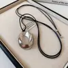 Colgante Geométrico Simple Retro Cadena Negra Ajustable Diseño de Nicho Cadena para Suéteres de Otoño e Invierno de Gama Alta Accesorios Versátiles