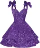 Vestido Mini Sexy Sem Alças de Lantejoulas 2026 Verão Novo Transfronteiriço Aliexpress Curto com Alça Fina Vestido de Festa de Formatura Cocktail