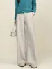 Calça de inverno larga feminina Xin Ge, cintura alta, com caimento fluido, espessada para aquecer e projetada para valorizar as pernas com corte reto.