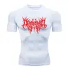 Teum Export Camiseta de Manga Corta con Cuello Redondo Estampada de Secado Rápido de Compresión para Hombre Y2K Ropa Interior Base para Correr Entrenamiento de Fitness Body