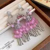 Pendientes de borla de cristal redondo con incrustaciones de diamantes, pendientes de estilo étnico bohemio, pendientes exagerados y únicos de alta gama al por mayor