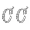 Explotaciones transfronterizas metal viento C-shaped clip para oreja cadena hueco retro alto nivel temperamento femenino pendiente de oreja venta al por mayor