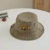 Chapéu de Pescador Novo para Crianças AliExpress Transfronteiriço Primavera e Outono Bordado Chapéu de Sol Digger Algodão Lavado Retrô Chapéu Masculino S246