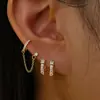 Brincos Geométricos de Zircônia Elegantes e Luxuosos para Mulheres, Brincos de Tarraxa Quadrados, Estilo High-End Outono/Inverno, Novos Brincos de Argola Populares Únicos de 2026