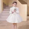 Vestido Formal de Niña Transfronterizo Otoño Invierno Manga Larga Malla Falda Abullonada Temperamento de Gama Alta Vestido de Dama de Honor Boda Vestido de Princesa para Banquete