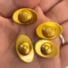 Oro Arena Sólido Simulación Mini Aleación Brillante Pequeños Adornos Regalo Chino Lingote