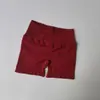 Pantalones Cortos de Fitness Transfronterizos Sin Costuras de Tres Cuartos para Mujer, Shorts Deportivos de Cintura Alta para Levantar Glúteos Color Durazno, Shorts de Yoga Cruzados en la Cintura Delantera