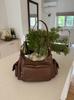 Diseño Nicho Estilo Americano Retro Bolso Biker Maillard Gran Capacidad Bolso de Hombro Multibolsillo Bolso Sobaco Bolso de Mano para Mujer