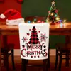Funda Trasera Nueva para Silla Decoración Navideña Funda Trasera para Silla Restaurante Atmósfera de Feliz Navidad Funda Decorativa para Silla