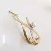 Grampo de Cabelo de Liga Metálica com Strass e Pérola Clipe de Uma Palavra Metalico Acessórios de Cabelo Grampo de Cabelo com Fivela de Sapo Temperamento Artefato de Cabelo