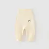 Pantalones de Bebé Algodón Puro Tipo a Cintura Alta Protección de Vientre Recién Nacido Ropa para el Hogar Niños y Niñas Pantalones de Bebé Ropa para Niños Anyang