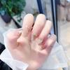 Unhas Postiças Vestíveis, Gelo Transparente, Francês Nude em Formato de Coração com Strass, Unhas Curtas Destacáveis Prontas, Acessórios de Secagem Rápida