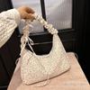 Bolsa de Mão Pequena Plissada em Lona Tendência deste Ano para Mulheres 2026 Novo Estilo Elegante Simples Bolsa de Ombro Estilosa Bolsa de Braço
