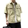 Camisa de manga corta de verano para hombre, marca de moda, corte holgado, talla grande, ropa de trabajo casual, manga media, camisa versátil