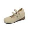 Zapatos Mary Jane de estilo retro francés con doble hebilla, nueva colección otoño 2026 para mujer, con tacón grueso, suela suave y plantilla oculta para altura adicional, diseñados para un uso cómodo