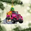 Enfeites de Natal Caminhoneiro Decoração de Natal Pingente Acrílico Plano Amantes de Carros Pingente para Festa de Natal