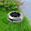Fábrica de Eletrodomésticos Sunliang de Yiwu Nova Lâmpada Subterrânea Solar de Aço Inoxidável 8 LEDs Plug-in Lâmpada de Pátio