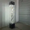 Luz Rotatoria de Barbería de Pie para Exteriores Impermeable Letrero de Salón de Peluquería Luz de Caja de Luz de Vidrio de Colores para Peluquería Se Puede Comprar en Lote Leidezhu