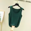 Camisole Modal Sem Costura Primavera e Verão Feminina Camisa Base Fina com Gola Redonda Roupa de Fora Versátil Top sem Mangas