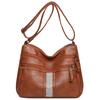 Bolsa da Moda para Mãe de Meia-idade Bolsa Transversal Couro Macio Casual Feminina de Ombro Design de Nicho Encrustada com Diamantes Bolsa Transversal Vintage