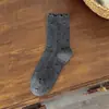 Calcetines de Media Pantorrilla para Mujer para Otoño e Invierno con Lazo, Corazón, Lunares, Rayas, Calcetines de Algodón de Xinjiang, Calcetines de Estudiante con Borde Fruncido
