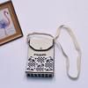 Bolso para teléfono móvil de estilo coreano con diseño de panda pequeño, bandolera de punto, bolso de mano con solapa, bolso informal para salir