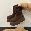 Botas de cano médio, com sola grossa, botas de moda versáteis para mulheres, nova coleção outono 2026, botas estilo Martin, solas plataforma estilosas, perfeitas para mulheres baixinhas