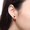 Cross-border venda quente S925 prata esterlina ágata vermelha brincos de pino simples luz luxo estilo super feminino brincos jóias atacado