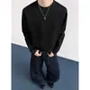 Nova Blusa de Moletom Masculina 2026, Estilo Americano Patchwork Canelado Gola Redonda Casual para Homens