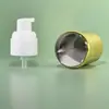 Cabezales de Bomba para Pasta de Dientes al por Mayor de 20 Piezas con Boquilla de Spray Externa de Doble Capa, Tapa Redonda Dorada Electroplateada, Cabezal de Bomba de Presión para Base de Maquillaje/Líquido