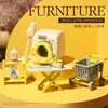 Juguetes de casa de juegos de mini muebles transfronterizos, escena en miniatura, cocina pequeña, casa de muñecas, sala de estar, decoración de escritorio, modelo