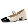 Nuevos Zapatos Mary Jane Estilo Chanel para Mujer de Principios de Otoño 2026, Estilo Francés Suave para Commuter, Zapatos de Tacón Alto con Correa Única y Bloques de Color para Mujer