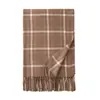 Bufanda y chal de invierno para mujer, estampado a cuadros con flecos, estilo coreano, ambiente de campus, bufanda unisex, calentador de cuello para parejas