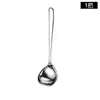 Cuchara de Acero Inoxidable Cuchara para Sopa de Adulto Engrosada Mango Largo Hogar Cocina Condimento Cuchara para Gachas Cuchara para Sopa Grande