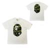 Marca Japonesa Moderna Camiseta de Verão Manga Curta Macaco Dormindo Estampa Camuflada Casual para Casal Meia Manga Curta