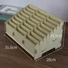 Caja de almacenamiento para teléfono móvil escritorio maestro reunión interior Caja de madera multi-rejilla sin tapa Película templada para teléfono móvil Caja cuadrada de madera maciza