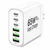 Personalización de pedidos pequeños cargador de 65W estándar de EE. UU. 3A3C cargador de nitruro de galio cargador USB multipuerto para teléfono móvil estándar de EE. UU.
