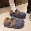 Zapatos Birkenstock Casuales Slip-on de Ante Retro con Plataforma Interna para Mujer Otoño 2026 Nuevos Mocasines Casuales de Cobertura Total con Hebilla de Cuero y Suela Gruesa