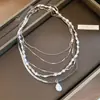 Colar de franja com estrela e lua cravejado de diamantes, contas irregulares transfronteiriças europeias e americanas, corrente para clavícula personalizada e fashion, acessório versátil