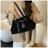 Otoño/Invierno 2026 Bolso de Hombro Grande de Gamuza Retro Simple de Moda Bolso Tote de Gran Capacidad Casual para Viajes Diarios para Mujer