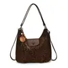 Bolsa transversal feminina de outono, uma bolsa de ombro estilosa e única com toque de luxo, grande capacidade, design retrô, versátil para o dia a dia, e pode ser carregada sob o braço ou na mão