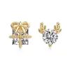 Navidad Nuevo Producto Plata de Ley S925 Alce Corazón Letra Set de Joyería Anillo Pendientes Collar para Mujer Nicho Lujo Ligero
