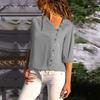 Comércio Transfronteiriço Europeu e Americano Outono Feminino plus size Camisa Feminina Solta Camisa de Manga Comprida Retro Francês para o Trabalho Feminino