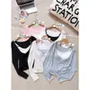 Conjunto de Dos Piezas Ruoxin Camiseta Casual de Manga Larga con Cuello Cruzado en V Camisola de Encaje con Cuello en V Chaleco de Espalda Cruzada Conjunto de Dos Piezas en Capas