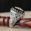 Anillo de plata 925 chapado en oro Rong yuomei con circonita verde artesanal Diamante para hombre anillo de plata gema de Amazon anillo vintage