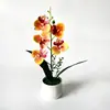 Item popular de comércio exterior: orquídea Phalaenopsis artificial de 5 flores em um vaso grande de jarro de vinho, usada para decoração de casamento e arranjo de corredor, vaso de flor artificial e planta verde